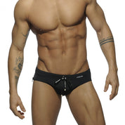 AD Fetish Sides Zipper Swim Brief Black ADS120