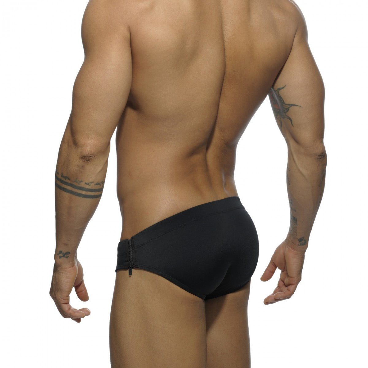 AD Fetish Sides Zipper Swim Brief Black ADS120