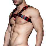 AD Fetish Leather Color Harness Red ADF119