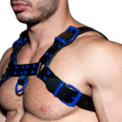 AD Fetish Leather Color Harness Royal Blue ADF119