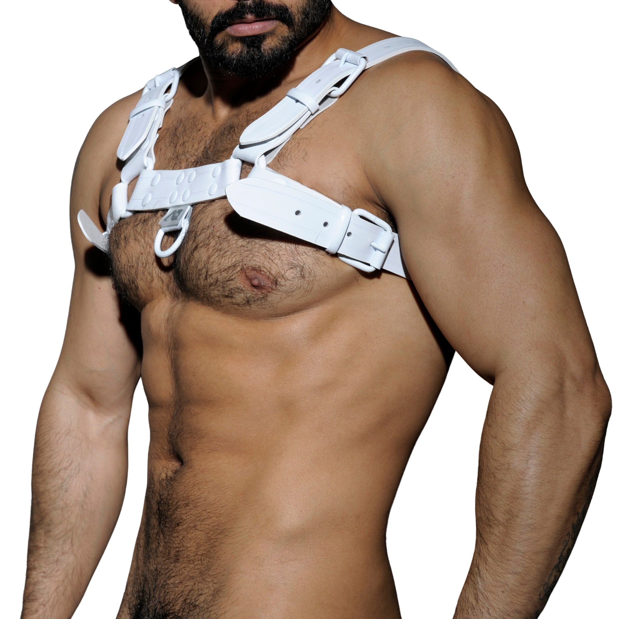 AD Fetish White Leather Harness White ADF31