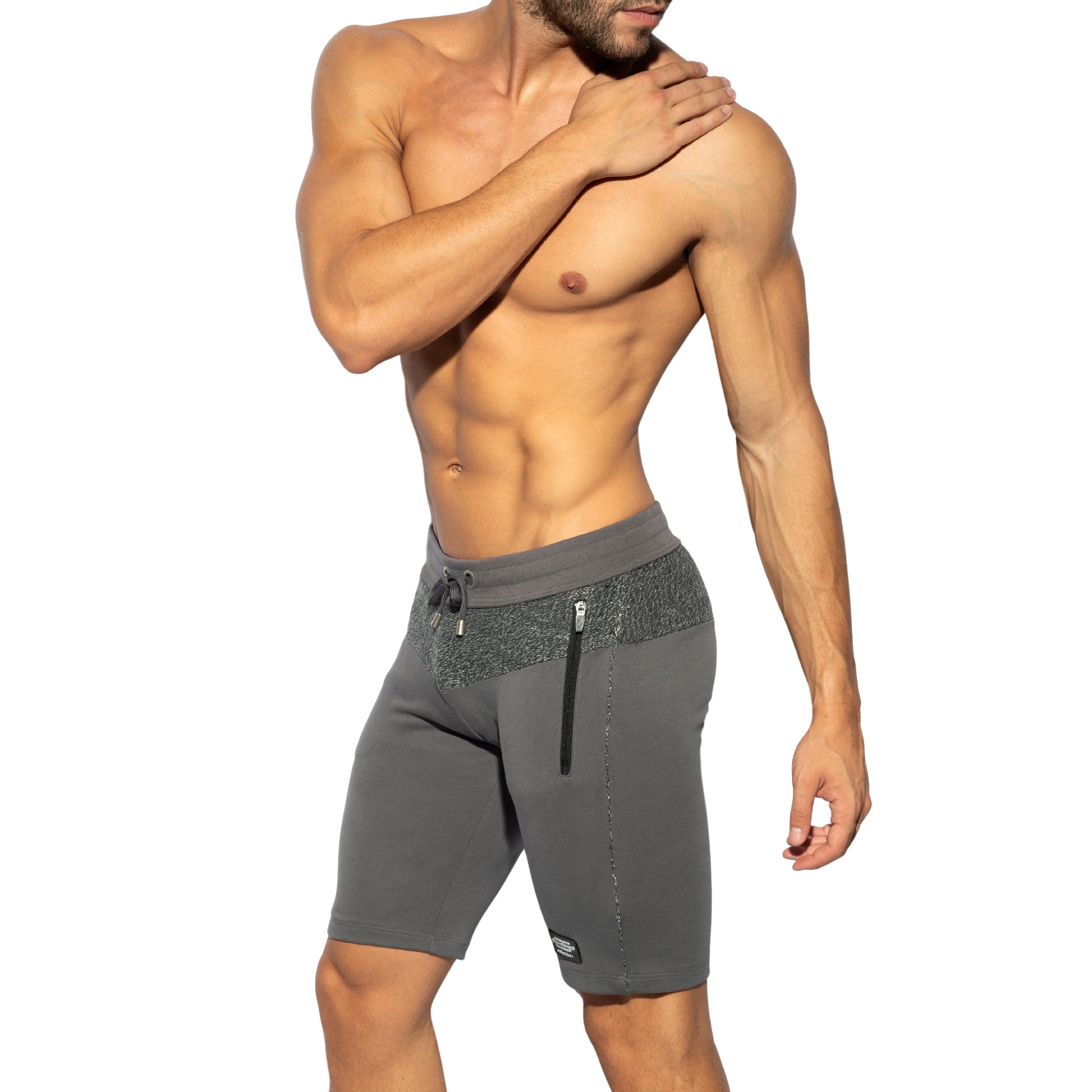 ES Collection Charcoal Rustic Sports Knee Shorts Charcoal SP282