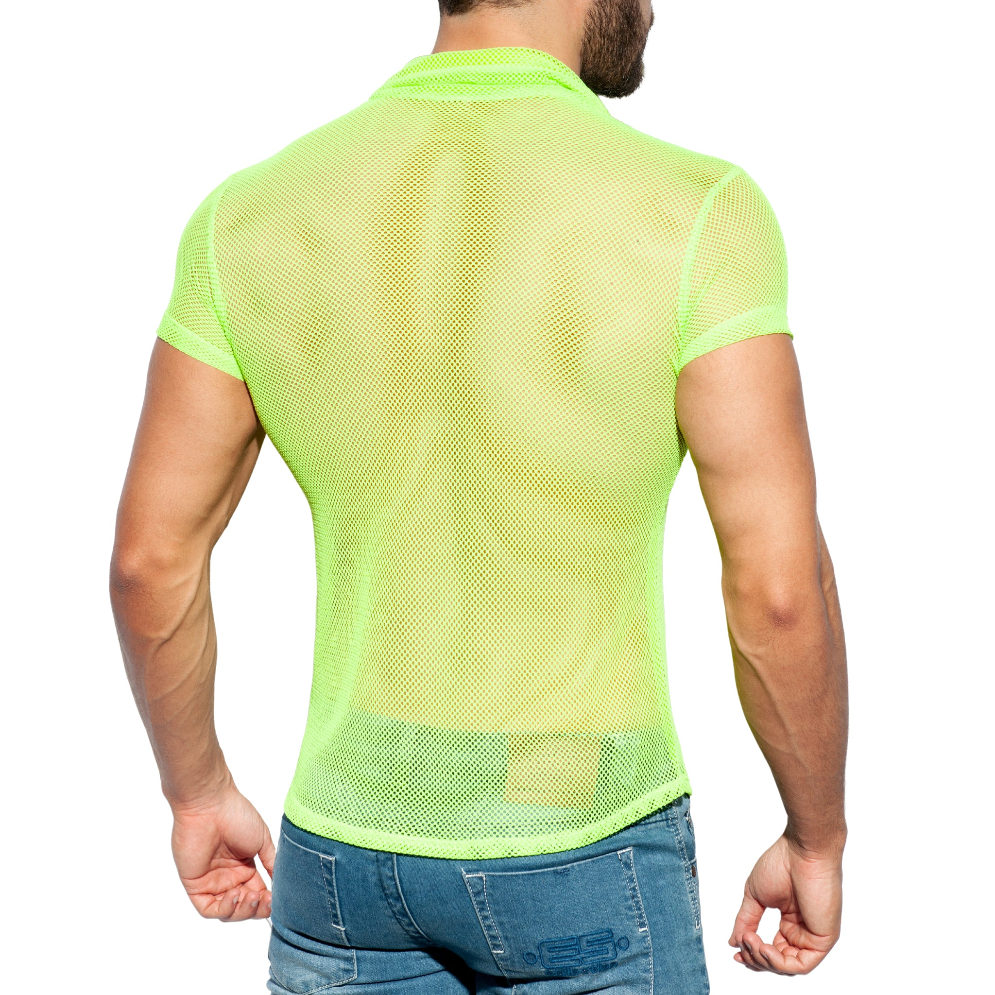 ES Collection Mesh Short Sleeves Shirt Lemon Green SHT024