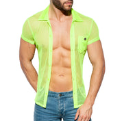 ES Collection Mesh Short Sleeves Shirt Lemon Green SHT024