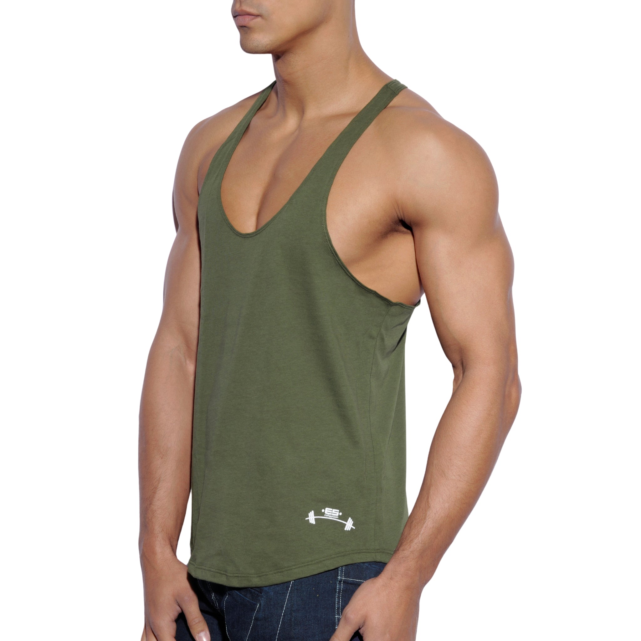 ES Collection Fitness Plain Tank Top Khaki TS160