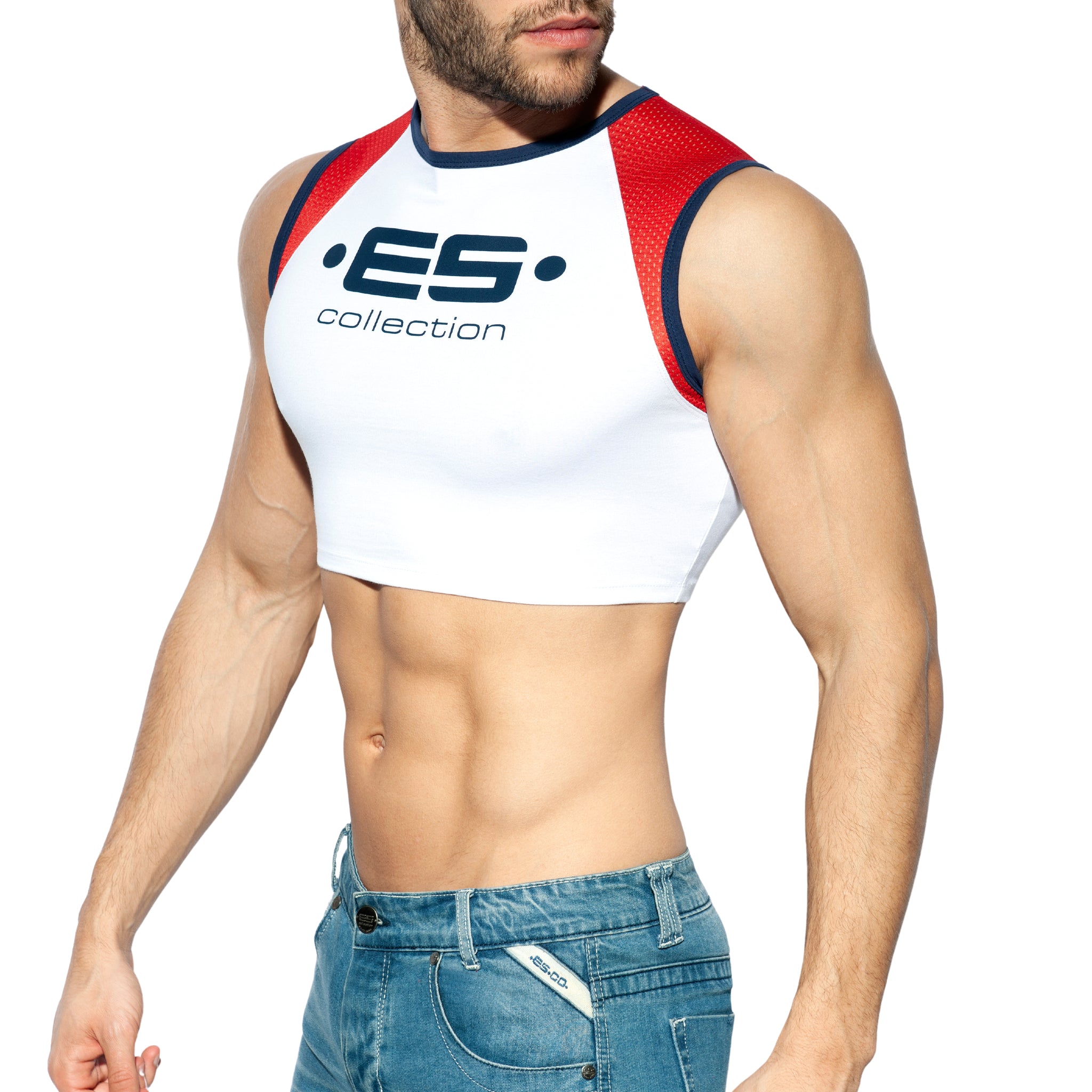 ES Collection Muscle Crop Top White TS267