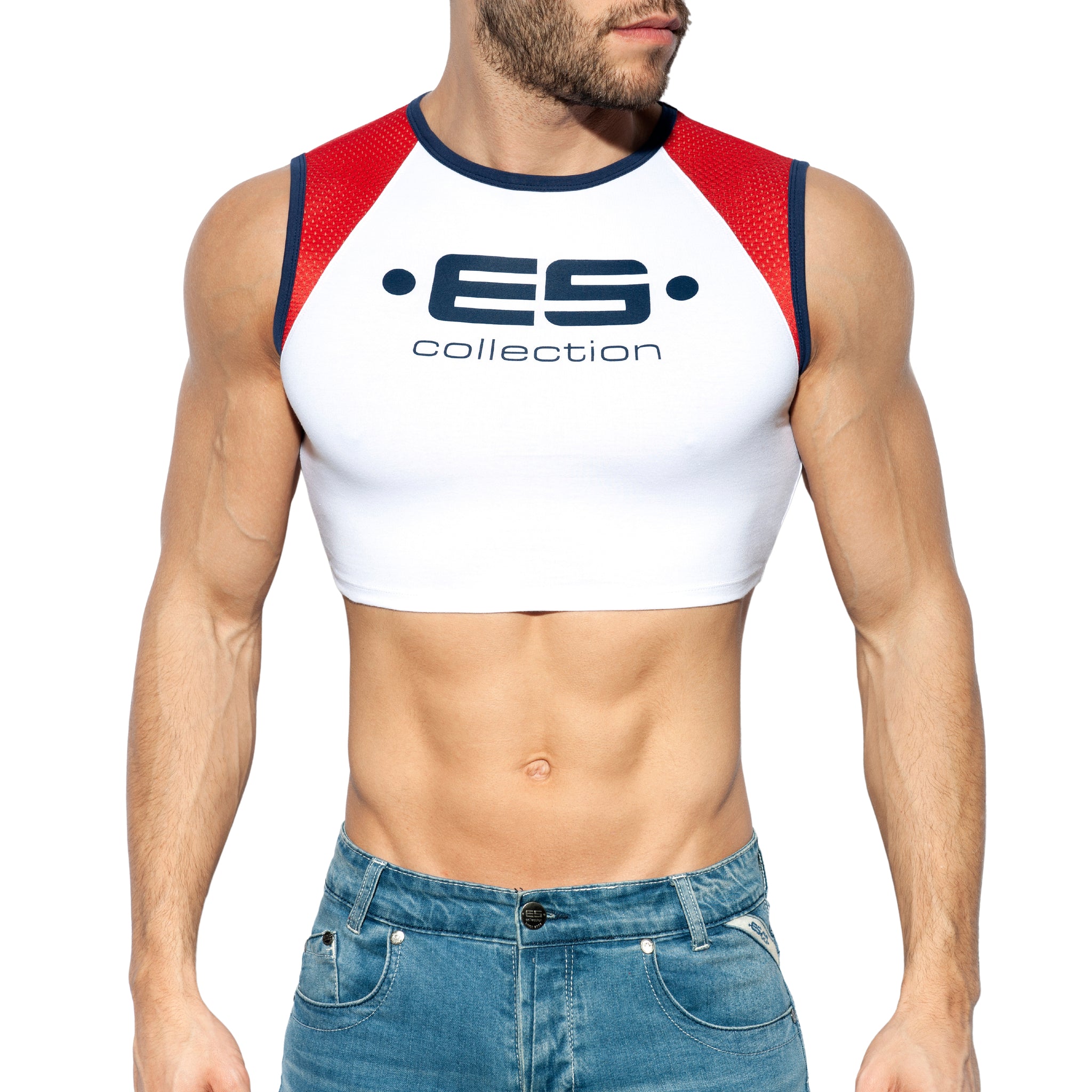 ES Collection Muscle Crop Top White TS267