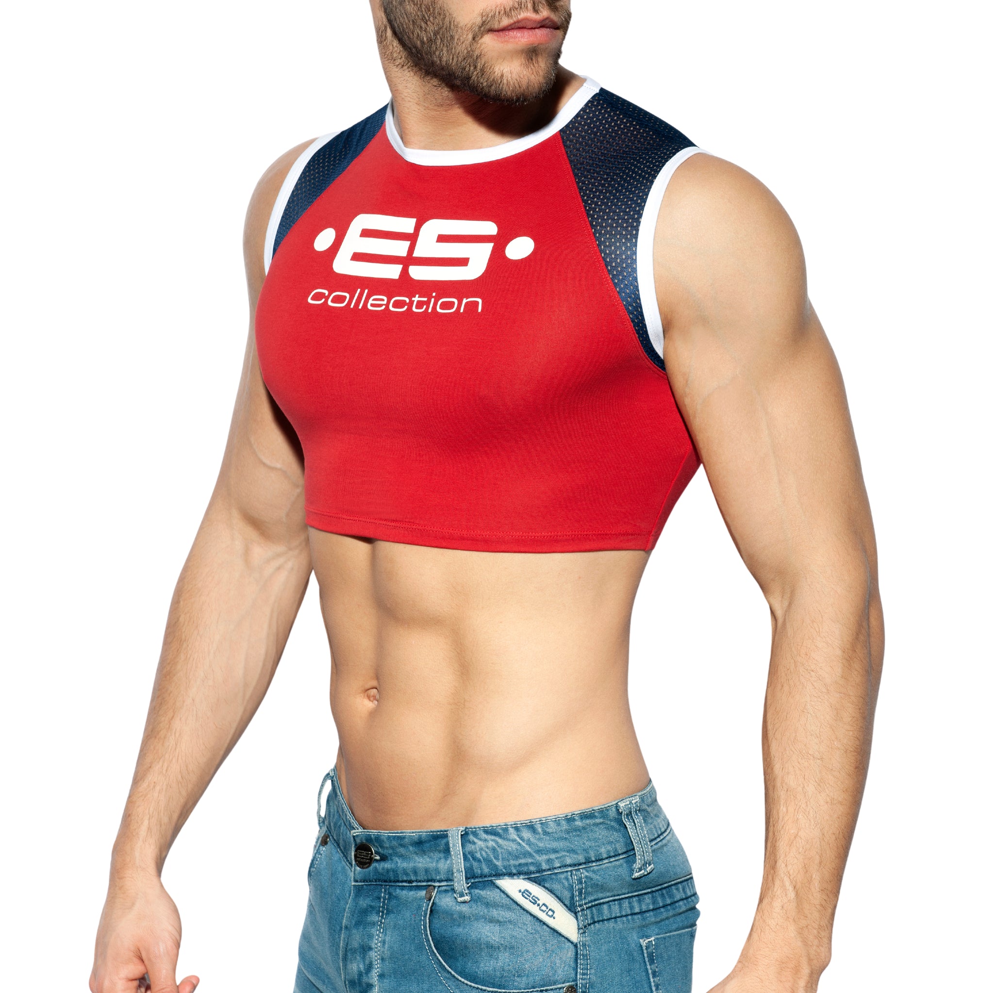 ES Collection Muscle Crop Top Red TS267