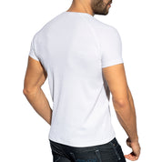 ES Collection Recycled Rib V-Neck T-Shirt White TS299