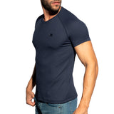 ES Collection Recycled Rib V-Neck T-Shirt Navy TS299