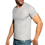 ES Collection Recycled Rib V-Neck T-Shirt Heather Grey TS299