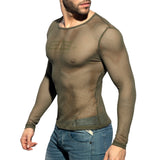 ES Collection Mesh-Long Sleeves T-Shirt Khaki TS304