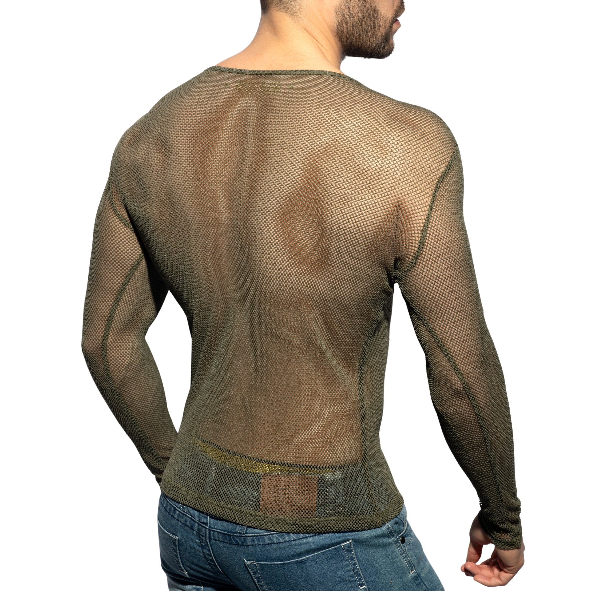 ES Collection Mesh-Long Sleeves T-Shirt Khaki TS304