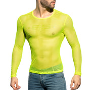 ES Collection Mesh-Long Sleeves T-Shirt Neon Yellow TS304