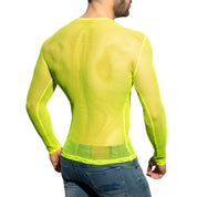 ES Collection Mesh-Long Sleeves T-Shirt Neon Yellow TS304