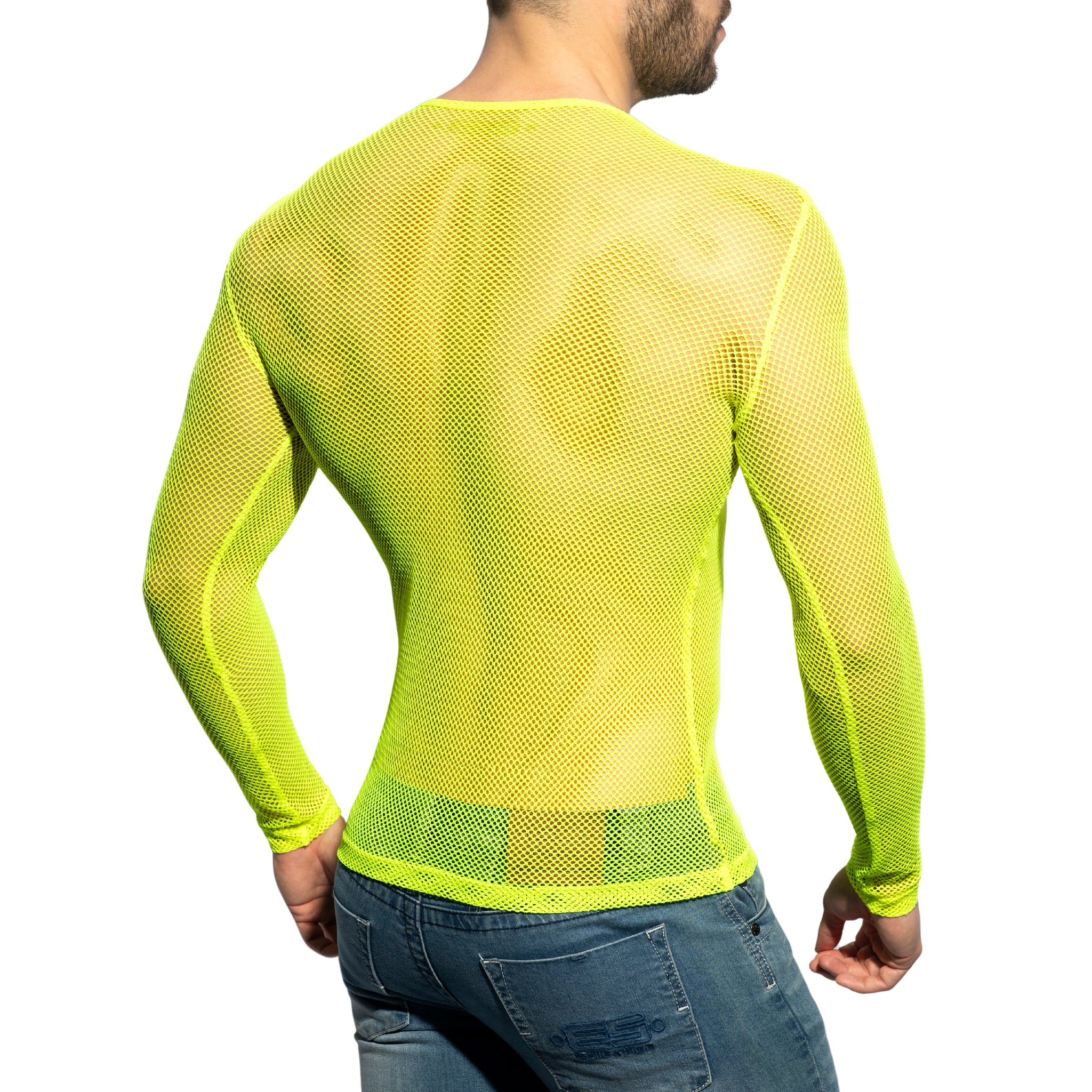 ES Collection Mesh-Long Sleeves T-Shirt Neon Yellow TS304