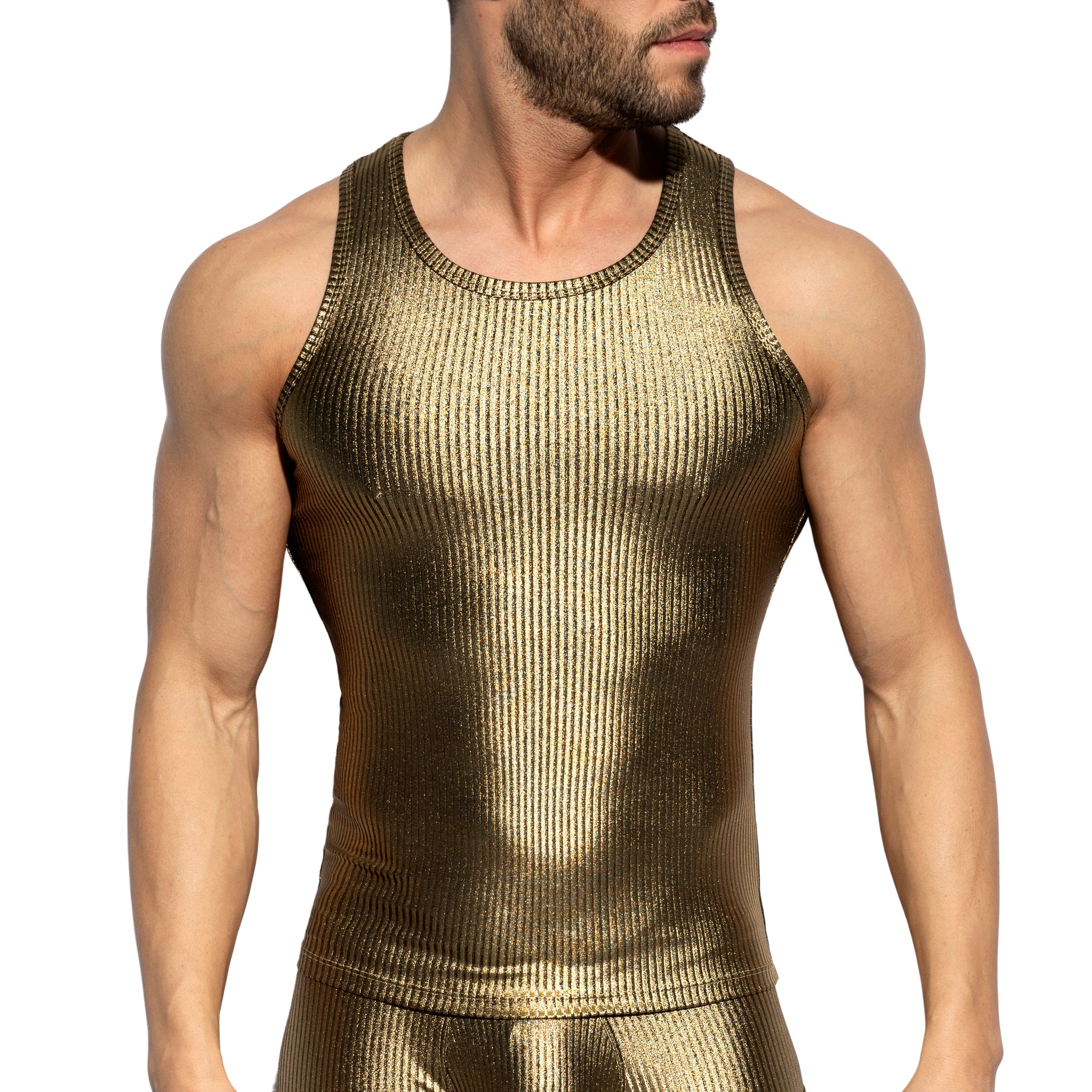 ES Collection Art Deco Metallic Tank Top Gold TS330