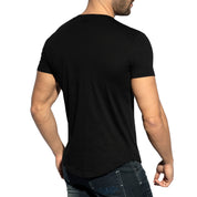 ES Collection Deep V-Neck T-Shirt Black TS333