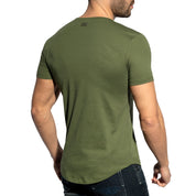 ES Collection Deep V-Neck T-Shirt Khaki TS333