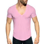 ES Collection Deep V-Neck T-Shirt Baby Pink TS333