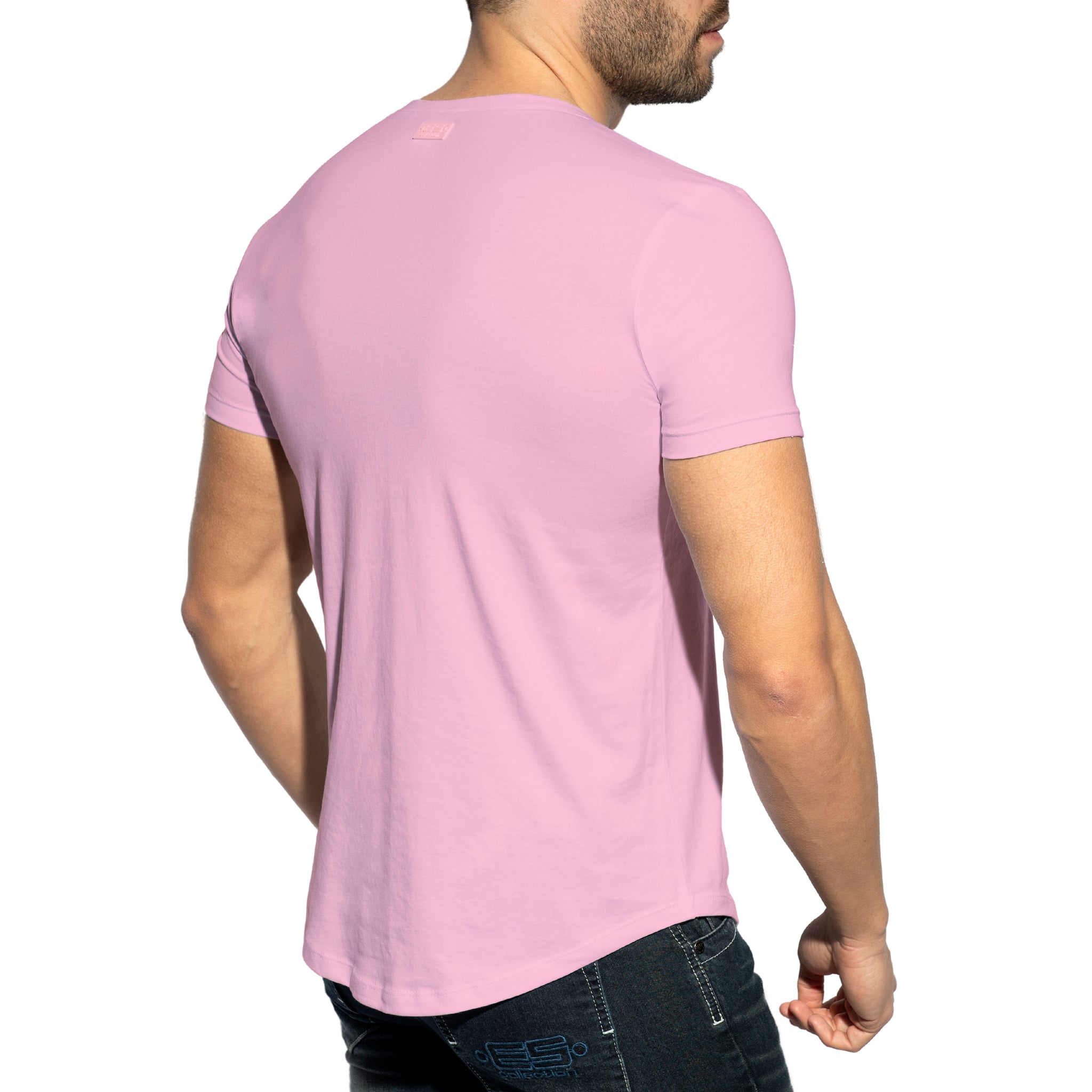 ES Collection Deep V-Neck T-Shirt Baby Pink TS333