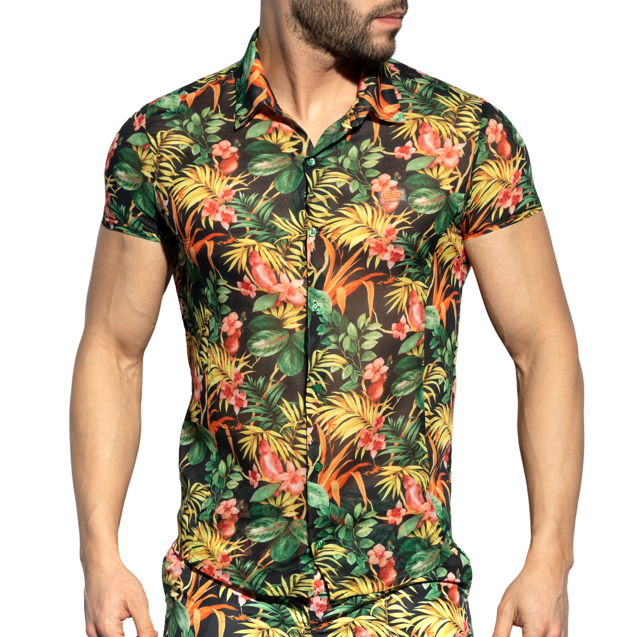 ES Collection Hawaiian Shirt Black SHT025