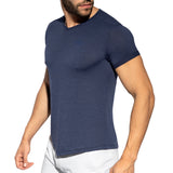 ES Collection V-Neck Flame T-Shirt Navy TS283