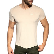 ES Collection V-Neck Flame T-Shirt Beige TS283