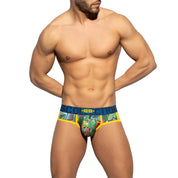 ES Collection Floral-Mesh Brief Yellow UN417