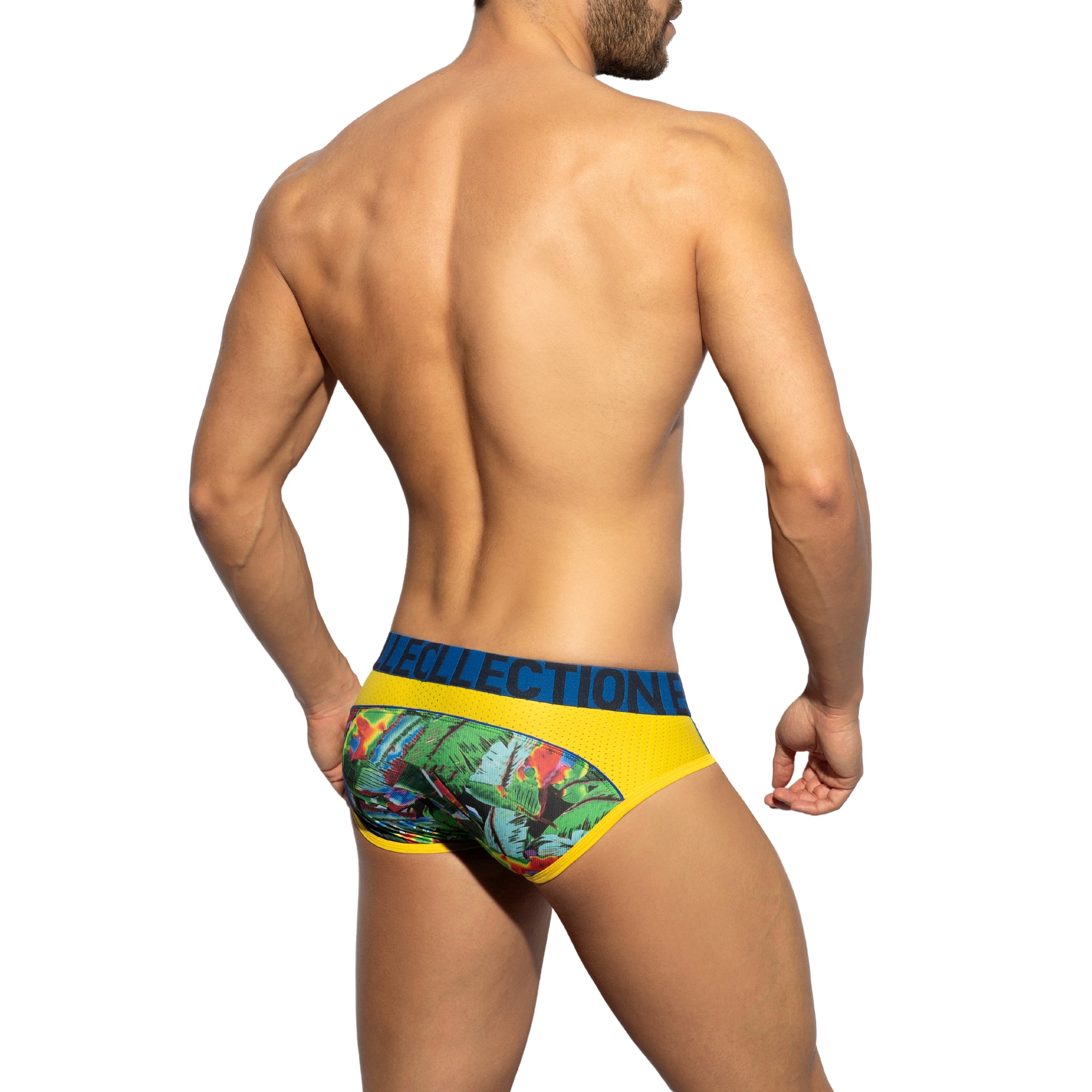 ES Collection Floral-Mesh Brief Yellow UN417