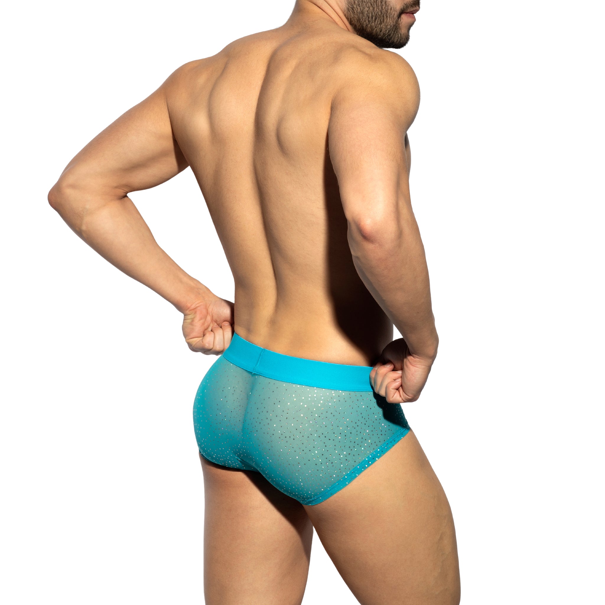 ES Collection Glitter Net Brief Turquoise UN583