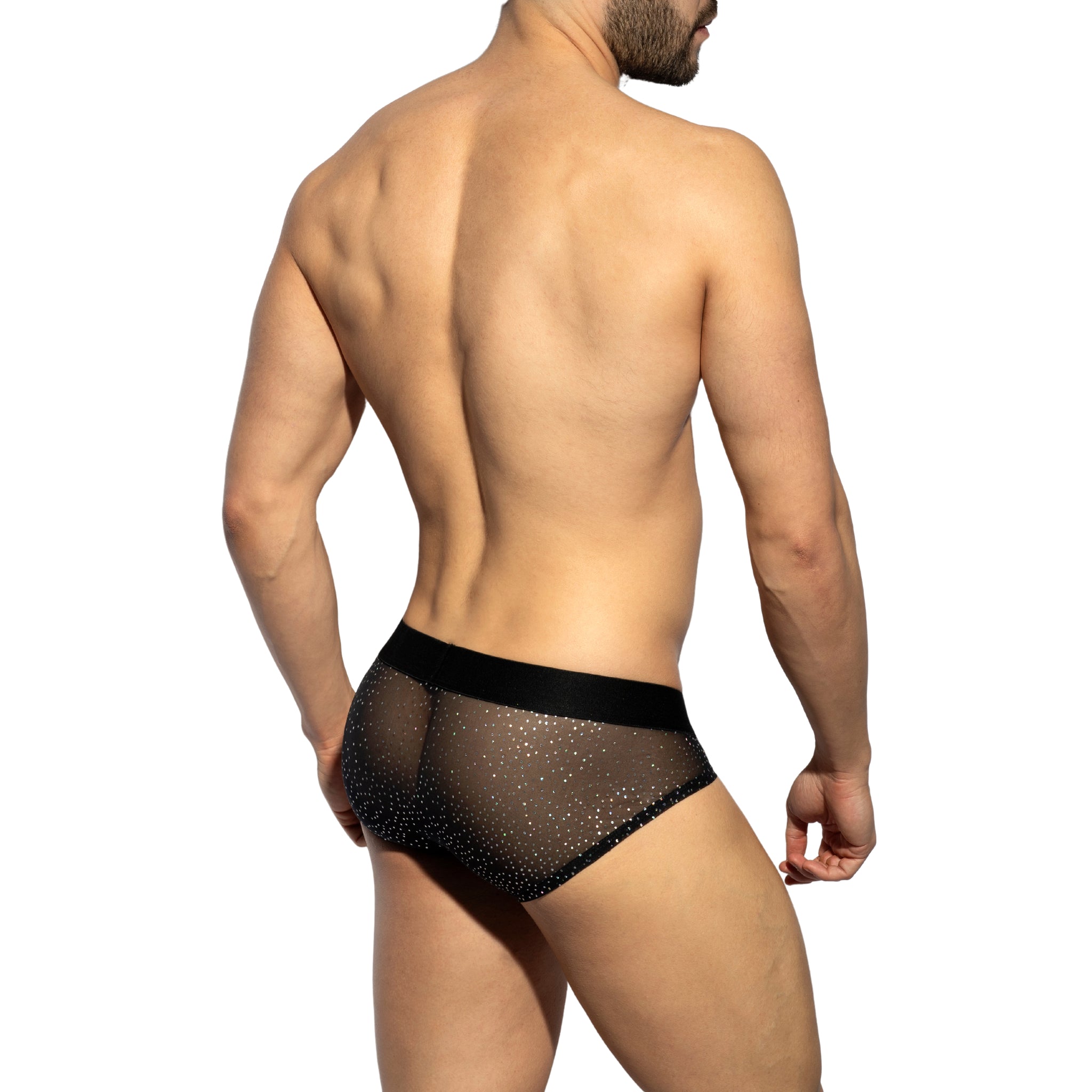 ES Collection Glitter Net Brief Black UN583