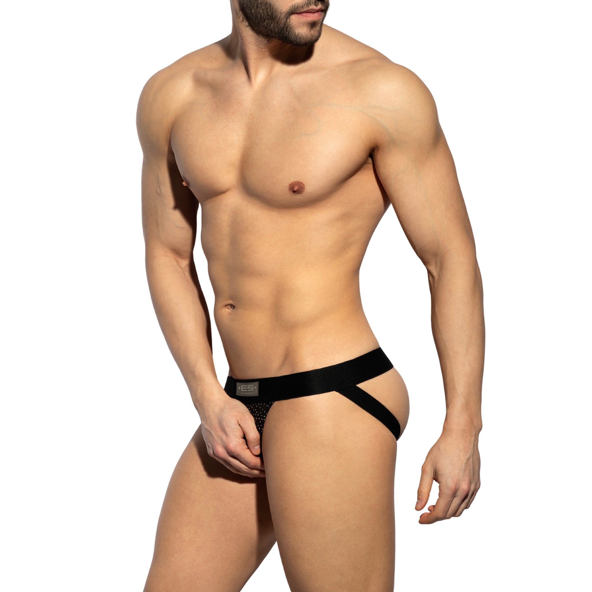 ES Collection Glitter Net Jock Black UN585