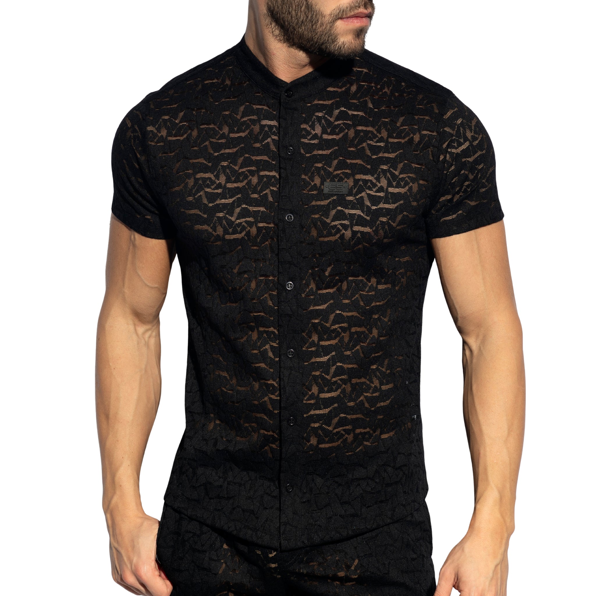 ES Collection Spider Short Sleeves Shirt Black SHT026