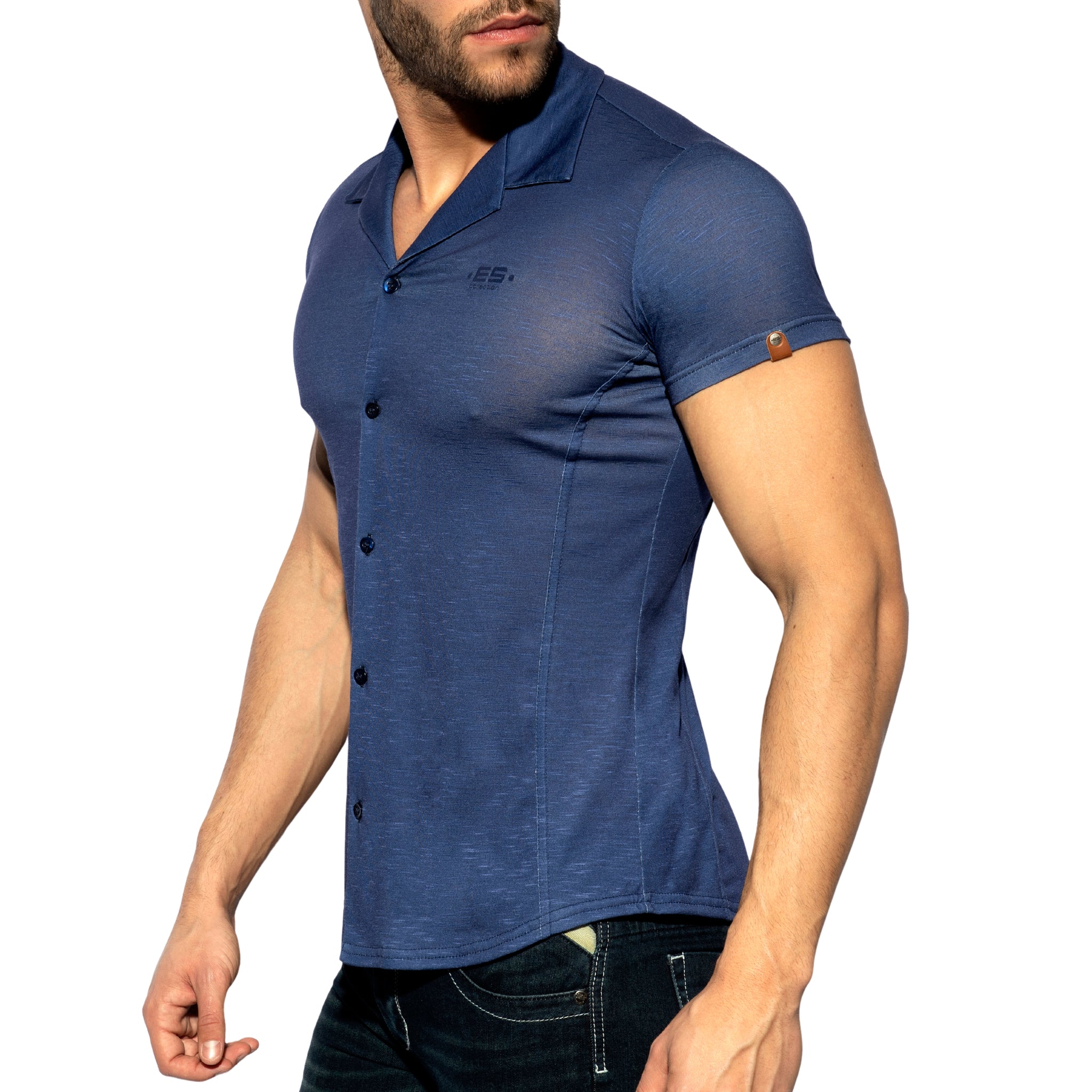 ES Collection Slim Fit Shirt Navy SHT023