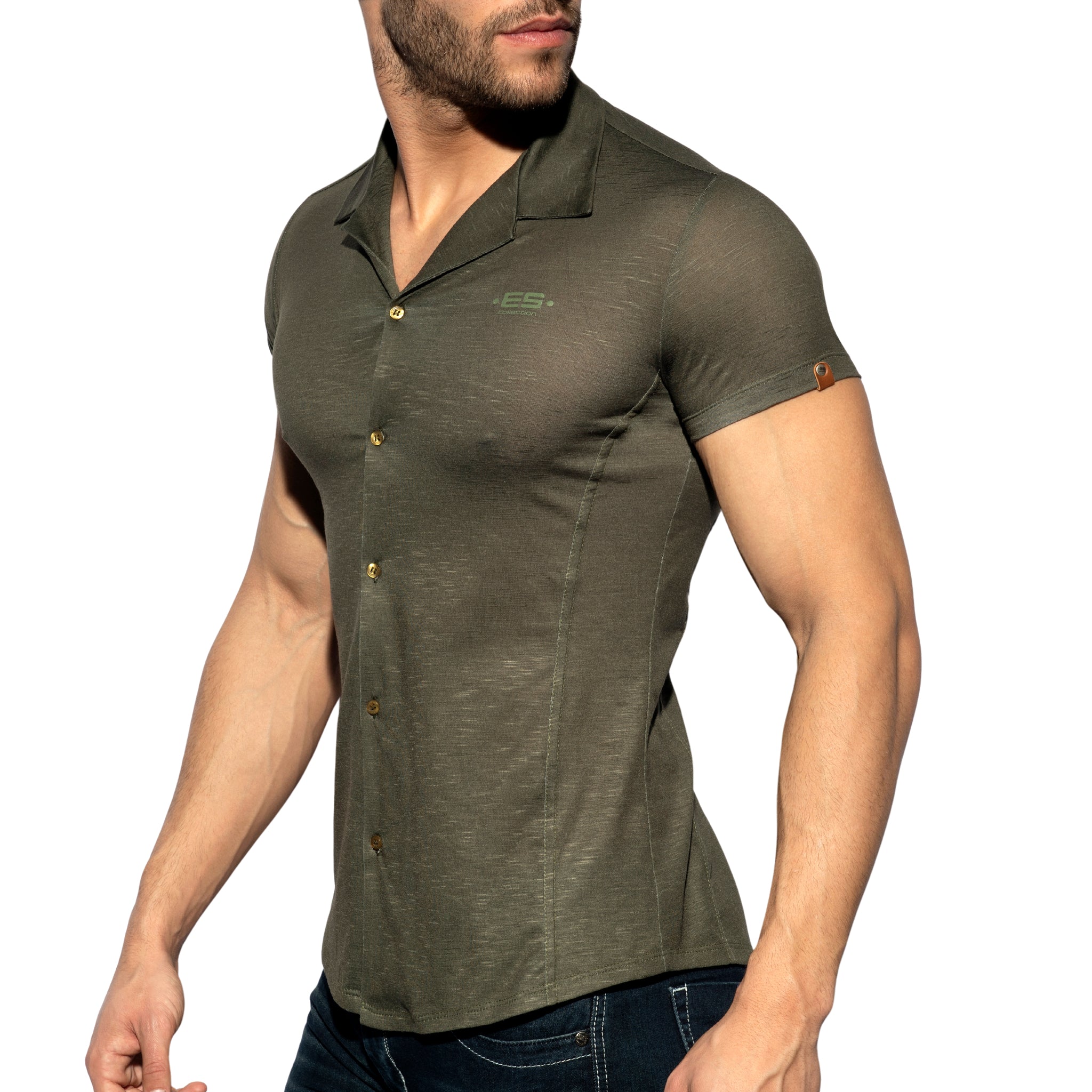 ES Collection Slim Fit Shirt Khaki SHT023