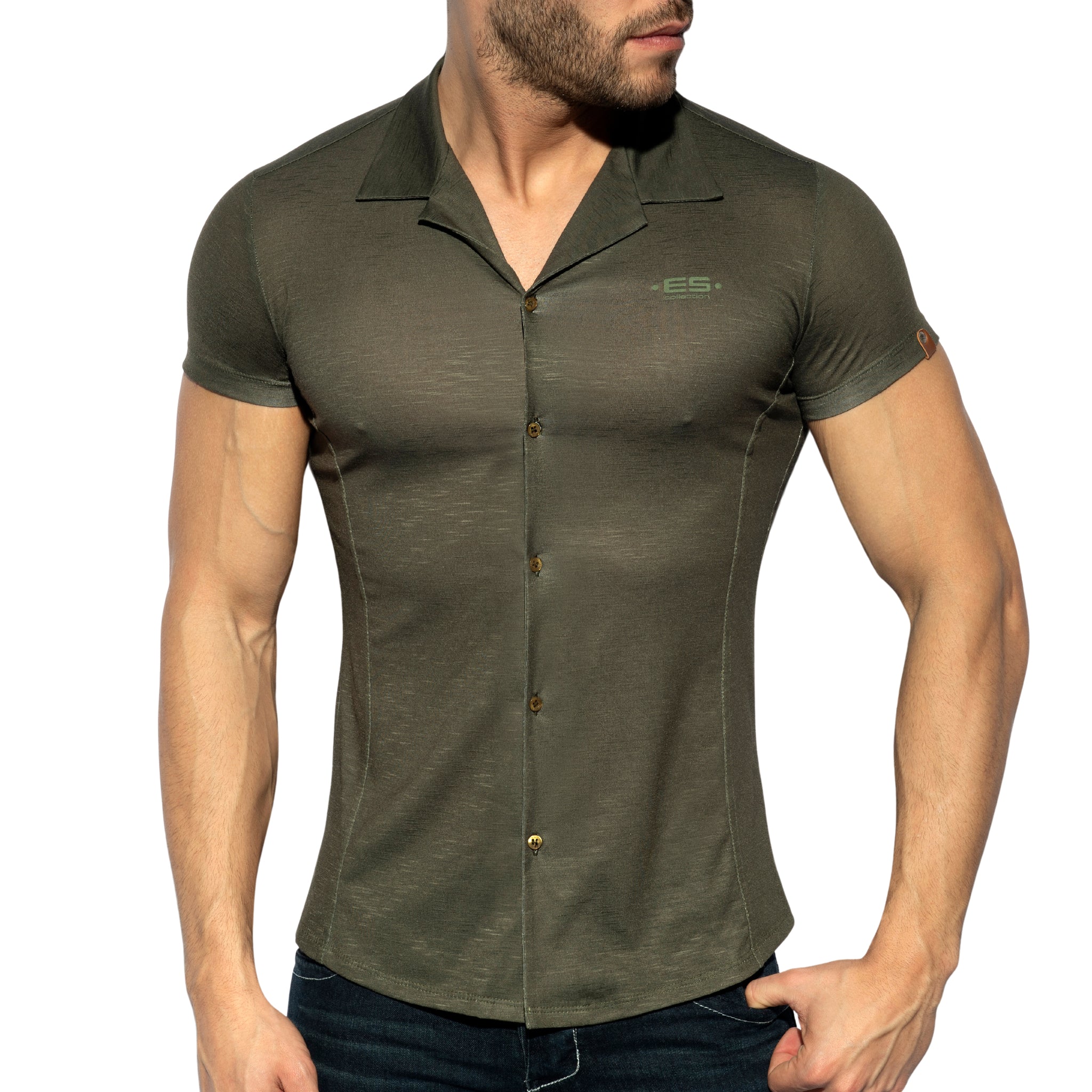 ES Collection Slim Fit Shirt Khaki SHT023