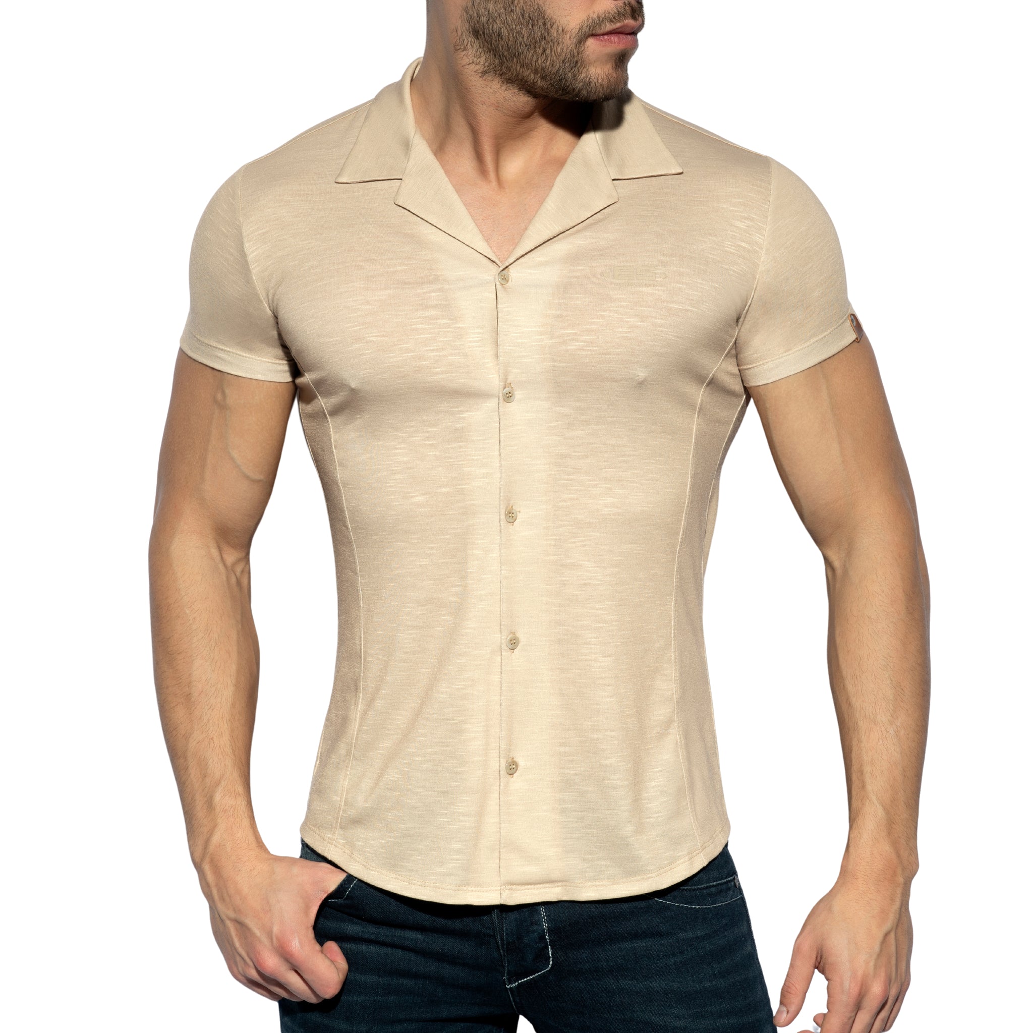 ES Collection Slim Fit Shirt Beige SHT023