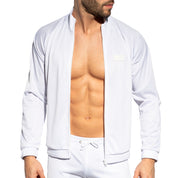 ES Collection Zip Pockets Plain Jacket White SP316