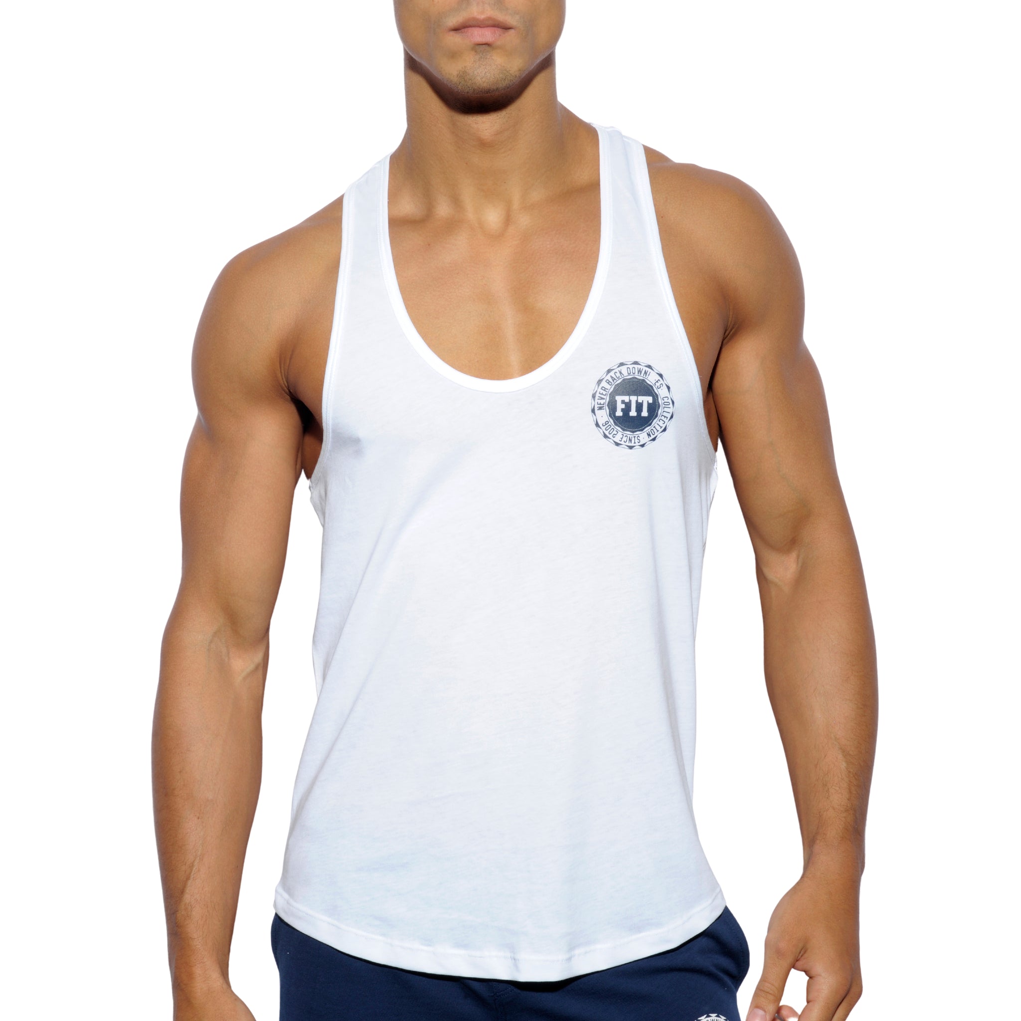 ES Collection Never Back Down Tank Top White TS171