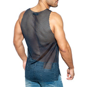ES Collection Open Mesh Tank Top Navy TS255