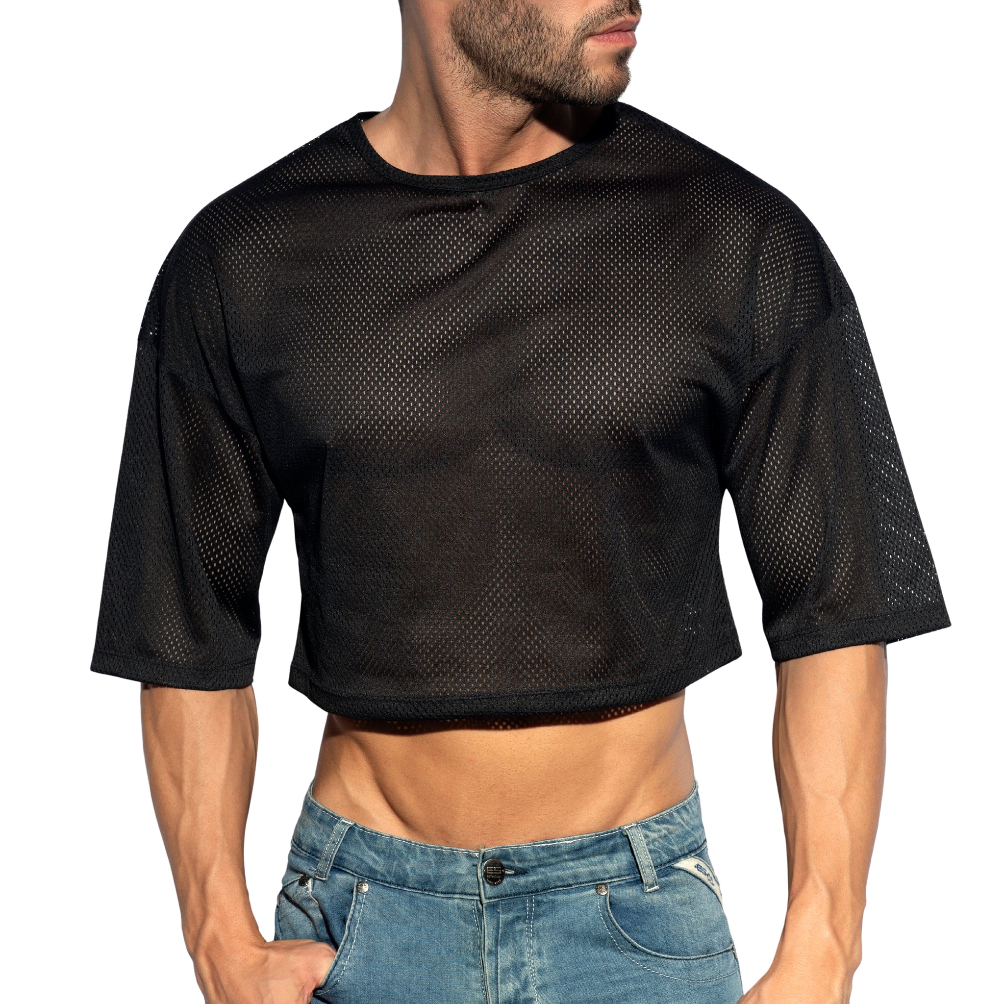 ES Collection Oversize Crop Top Black TS311