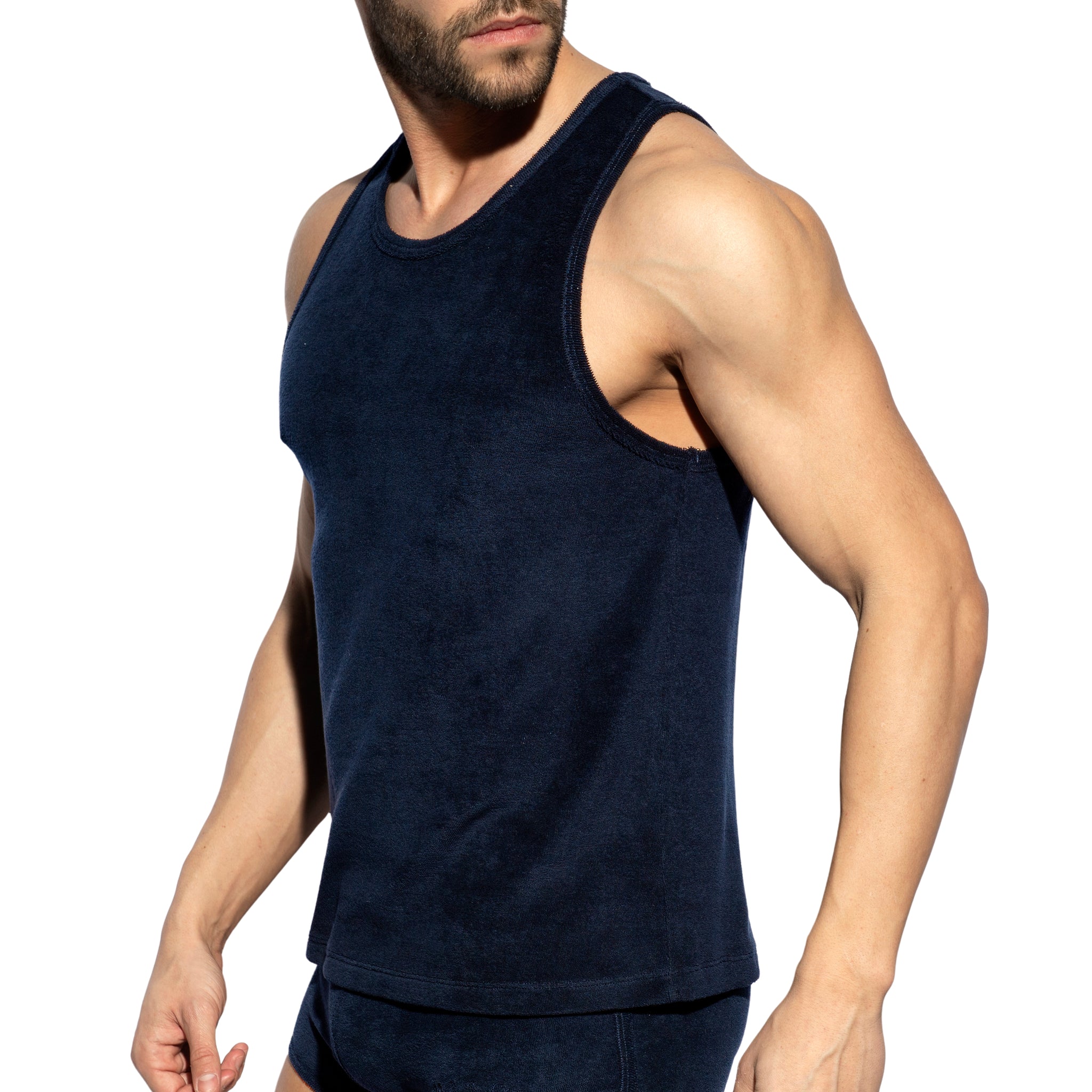 ES Collection Terrycloth Tank Top Navy TS316