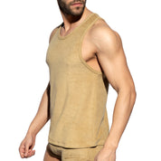 ES Collection Terrycloth Tank Top Beige TS316