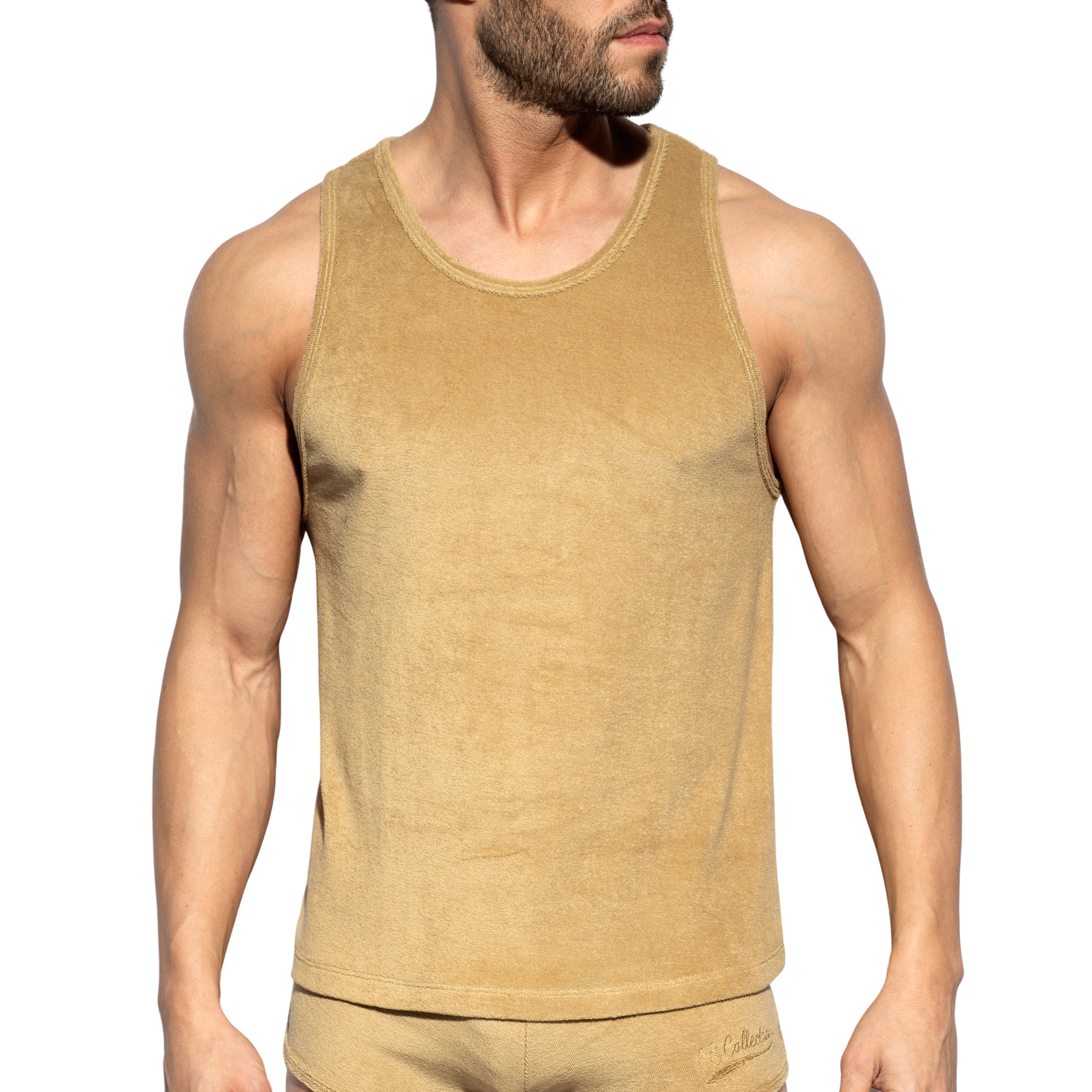ES Collection Terrycloth Tank Top Beige TS316