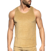 ES Collection Terrycloth Tank Top Beige TS316