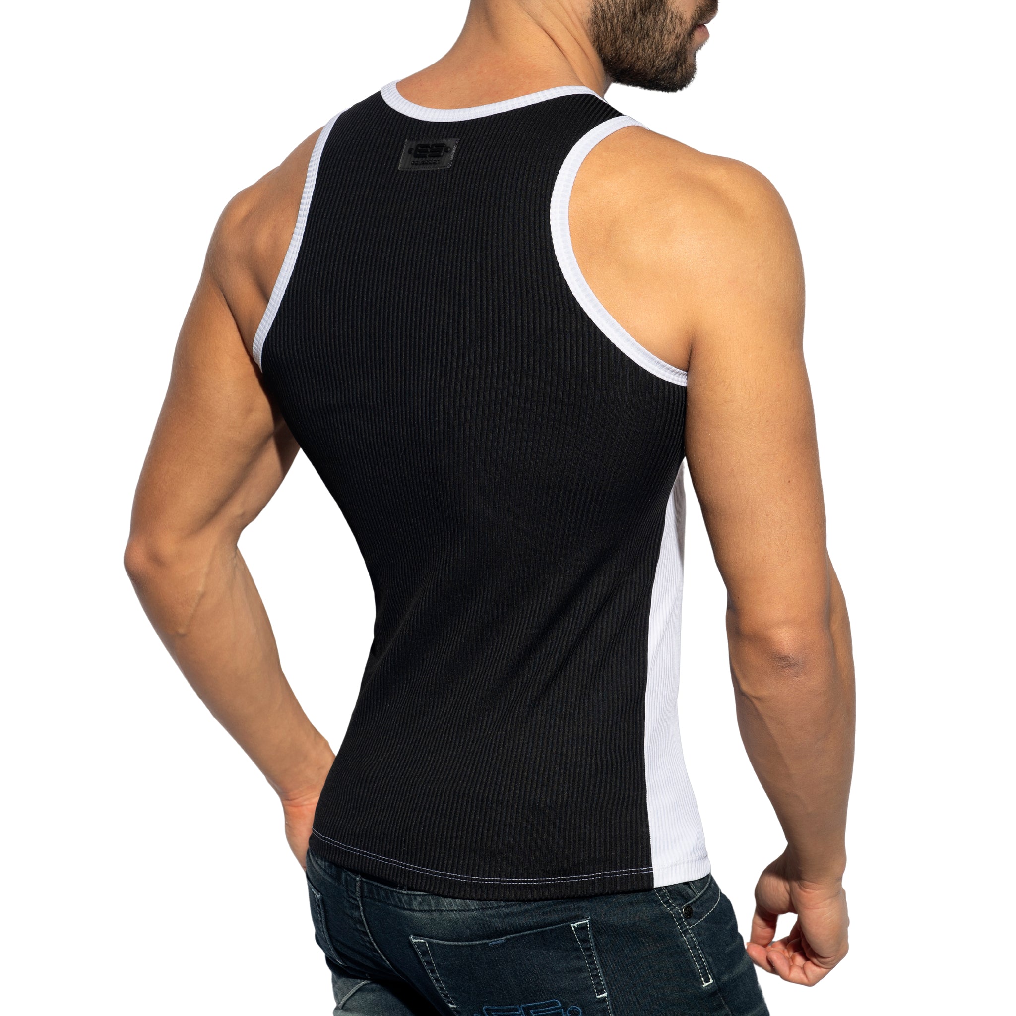 ES Collection Recycled Rib Bicolor Tank Top White TS323