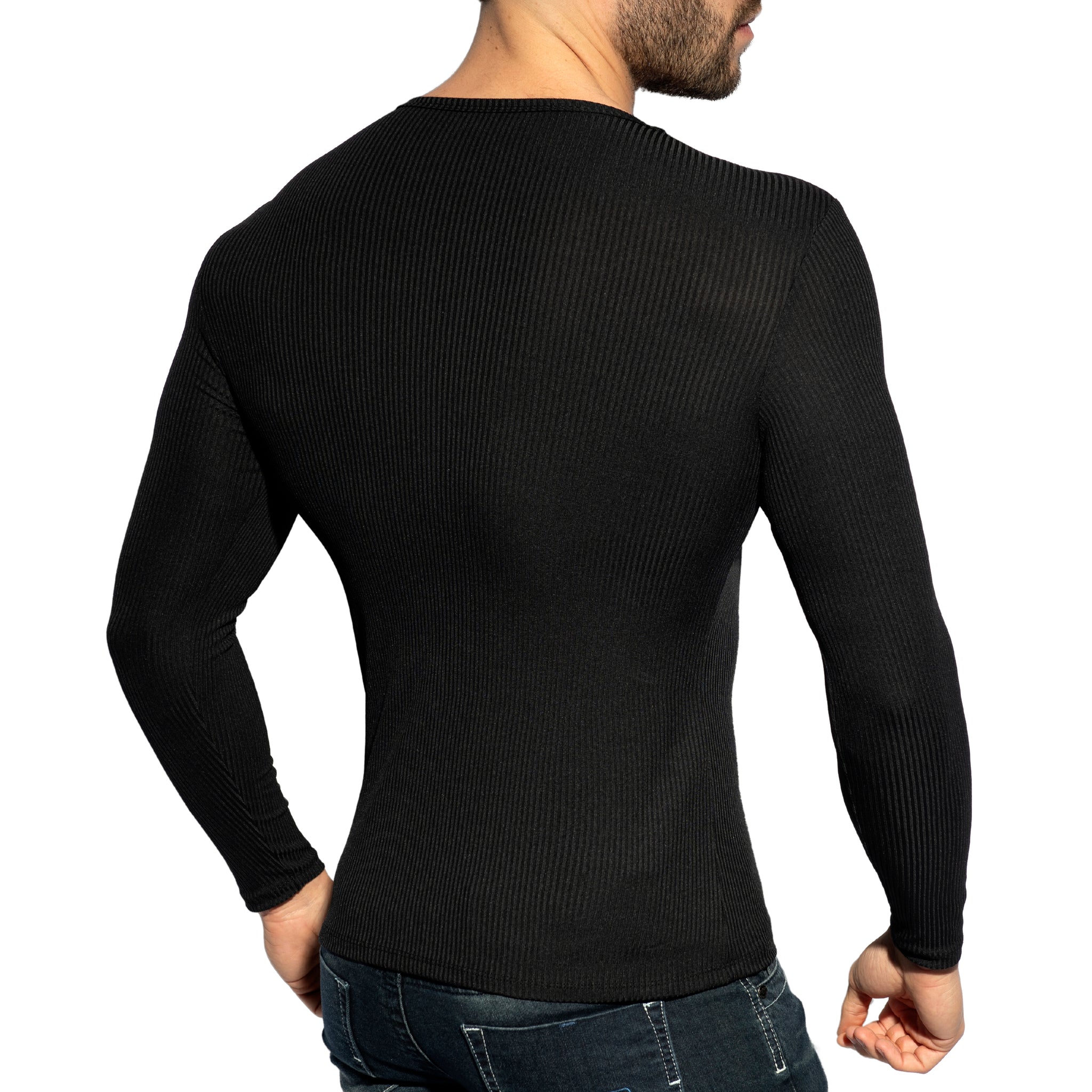 ES Collection Recycled Rib Long Sleeves T-Shirt Black TS325