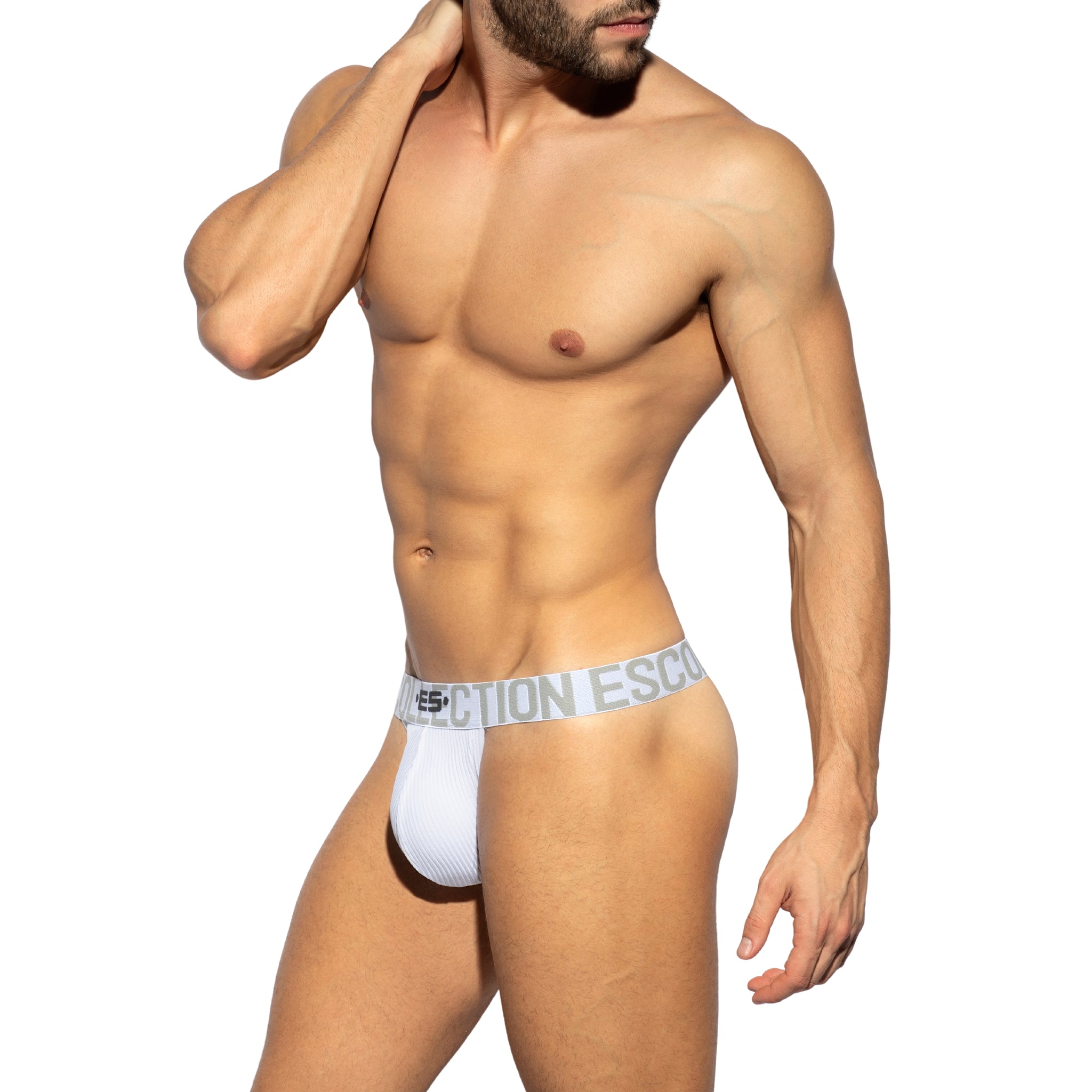 ES Collection Recycled Rib Band Thong White UN557