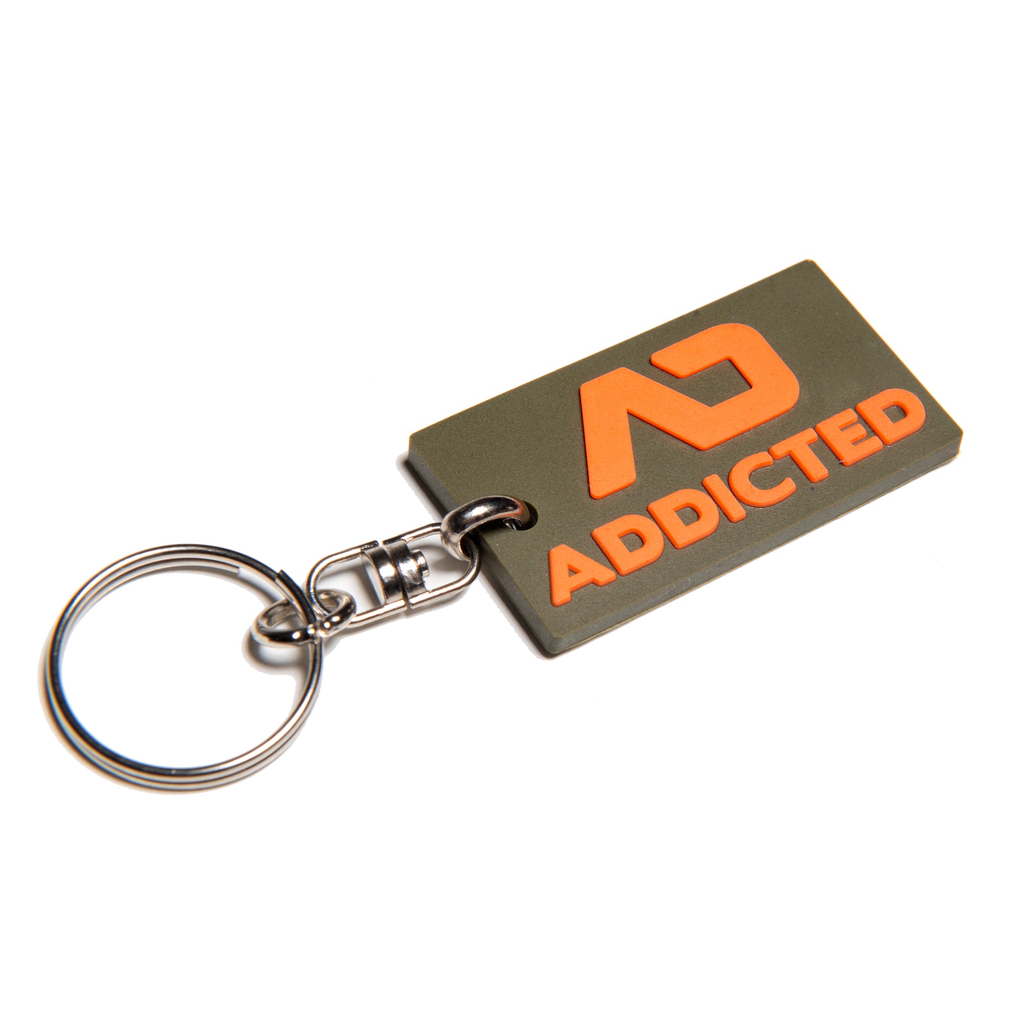Addicted Addicted Rubber Keyring Khaki AC223